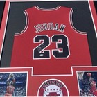 Framed Michael Jordan Signed Chicago Bulls Jersey  23 Autograph 43 5   x35 5    Coa
