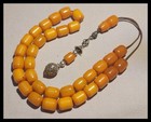 Antique 63 Grs Amber Bakelite Butterscotch Veined 33 1 Islam Prayer Beads Rosary
