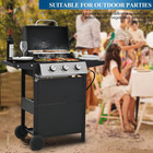 3-burner Propane Gas Grill  30 000 Btu Stainless Steel Outdoor Bbq Grill With Li