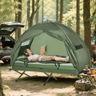New  Single Portable Camping Tent Bed Cot W sleeping Bag Air Mattress