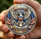 Usa 250th Anniversary 1776-2026 - 5 Avdp Oz  999 Fine Copper Colorized Round
