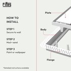 Fittes Flush Wall Vent Lite Minimalist Abs Plastic Hvac Air Return Register