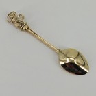 Vtg Gold Tone Souvenir Spoon W  Cowboy Roper On Top