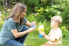 Baby Shark No Spill Musical Bubble Machine Toy Kids Toddler 20oz Solution