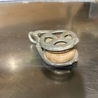 Vintage Antique Wheel Pulley Block   Tackle 2 Inch Wooden Wheel