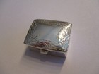 Sterling Silver Pill Box Retangular Shape Solid 925 Silver Engraved Top Edges