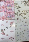 Vtg Flat Gift Wrap Paper Lot 18 Uncut Flowers   Birds Unused Crafting Open Packs