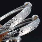 Elegant 925 Sterling Silver 2  Charm Bracelet Bangle Cuff For Newborn Baby 2 Pcs