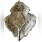 Vintage Toile Fine Porcelain Vanity Dish With Gold Trim