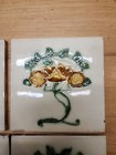 Set Of 4 Antique Art Nouveau Majolica Tiles 