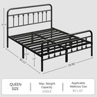 Queen Size Metal Platform Bed Frame victorian Style Size  Black 