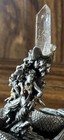 Vintage Hudson Fine Pewter Crystals Of Zorn Display Statue Dragon Ruby R371
