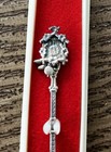 Vintage- German Cuckoo Clock Souvenir Spoon W moving Weights-silverplate - 4 In