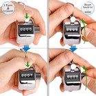 2pcs 4 Digit Number Dual Clicker Golf Hand Tally Counter Handy Convenient New