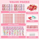 28 Pack Kids Valentine Stationery Sets Pencils Erasers Stamps Stickers Favors