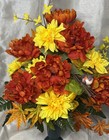 Artificial Cemetery Flowers  Grave Memorial Flowers   Vase  Fall Mix Bird