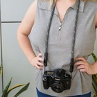 Rope Camera Wrist   Neck Strap Black   White Checkered Peak Design Anchors