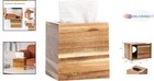 Tissue Box Cover Acacia Wood Rustic Square Decorative Tissue Holder