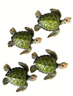 4 Sea Turtle Figurines 3 25  Long Textured Polystone Green Color Home Decor Gift
