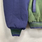 Vtg Varsity Jacket Mens Large 90   s Bomber Green Navy Snap Up Mt  Bethany Worker