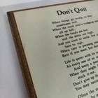 Vintage 1970s Paulas Impressions Wooden Plaque Don t Quit Poem Wall Hang Decor