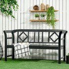 Outdoor Patio Wooden Bench 3-seater Garden Seat With Armrests