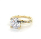 3ct Round Cut Moissanite Solitaire Ring      Solid 14k Yellow Gold    vvs1 Certified