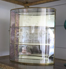 Vintage Brass   Glass Mirrored Wall Hanging Curio Display Rose Stained Glass 12 