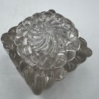 Antique Victorian Pressed Glass Inkwell W Lid Ornate Desk Ink Bottle 3   read 