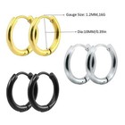 Men Women Stainless Steel Small Tube Hoop Mens Womens Earrings Gold Silver Black