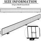 10 Pcs Retail Gondola Shelf Front Wire Fence Guard Rail 36  X 3  Sturdy Black