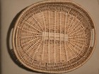Vintage Handmade Woven Basket     Rustic Farmhouse Decor  Boho Organizer 