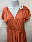 Koh Koh Long V-neck Ruffle Sleeveless Bridesmaid Prom Gown Dress Orange Size M