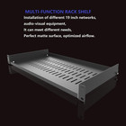 Rack Shelf 1u 19in 10in Deep Server Mount Vented Steel Metal Black Network Av