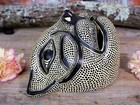 Mayan Jaguar Mask Clay Handmade Amatenango Del Valle Chiapas Mexican Folk Art