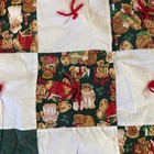 Christmas Patchwork Baby Quilt lap Throw 43 x32  Handmade Teddy Bears