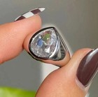 2ct Pear Real Moissanite Customize Engagement Wedding Ring 14k White Gold Plated