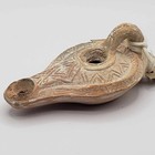 Antique Possibly Ancient Byzantine Roman Middle Eastern Terracotta Oil Lamp