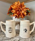 Tree House Brewing Limited Edition Cream Ceramic Beer Stein Mug - Set Of 2
