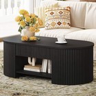 Coffee Table For Living Room Storage Modern Wood Fluted Center Table W  Drawer