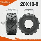 Halberd Set Of 2 20x10 00-8 Lawn Mower Tires 4ply Heavy Duty 20x10x8 Tubeless
