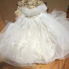 Soft Body Baby Girl Play Doll  Blonde Curly Hair  Wedding Dress   Veil