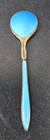 Vintage Sterling Silver 3 7g Guilloche Enamel Norway Salt Spoon Shell Design