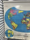 Vtg Cram s Dual Pull Down School Wall Map The World   United States Of America
