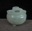 Rare Fine Chinese Old Hand Carving Natural Nephrite Jade Censer Incense Burner