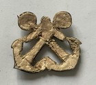 Older Silver Bullion Wire Crossed Anchors Military Badge  1 3 4 Inches Wide