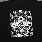 Funky Pink Crop Top Womens Large Black Good Vibes Indie Emo Goth Witchy Y2k