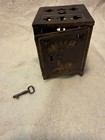 Vintage Antique Fidelity Cast Metal Toy Money Coin Safe Trinket Box Piggy Bank