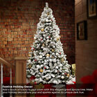 7 5ft Snow-flocked Pine Realistic Artificial Holiday Christmas Tree With Stand