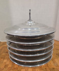 Vtg Communion Host Trays Stackable Set With Cross Lid Aluminum Free Ship In Usa